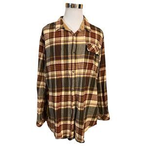 Legendary Whitetails Buck Camp Plaid Flannel Shirt Men’s 3XLT Multicolor